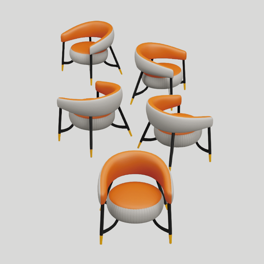 Pumpkin Modern Leather Lounge Armchair