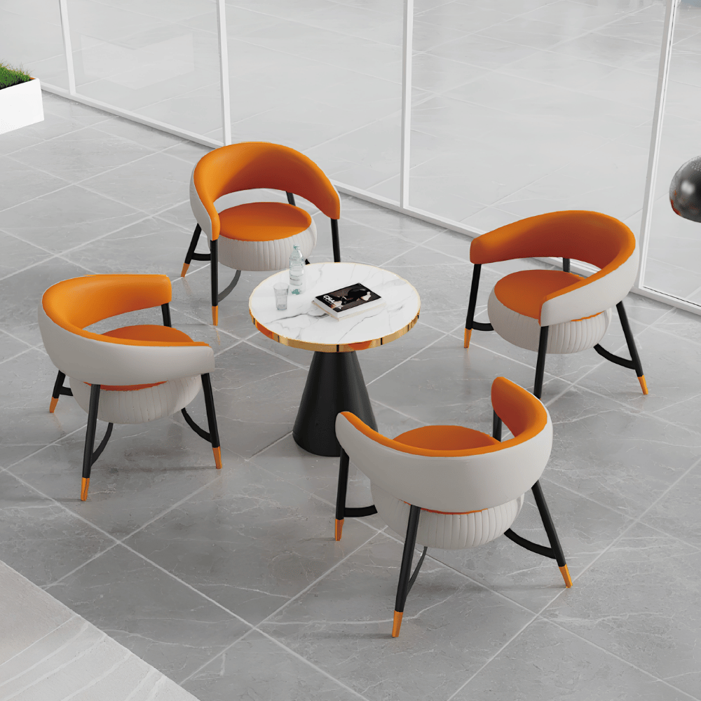 Pumpkin Modern Leather Lounge Armchair