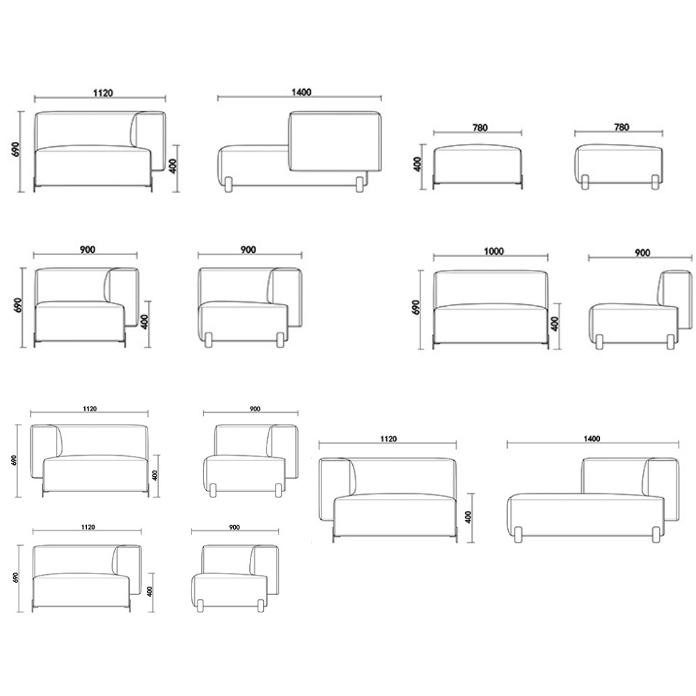 Qita Modern Fabric Office Modular Sectional Sofa System - Gavisco Office Furniture