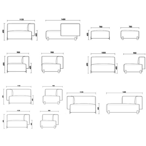 Qita Modern Fabric Office Modular Sectional Sofa System - Gavisco Office Furniture