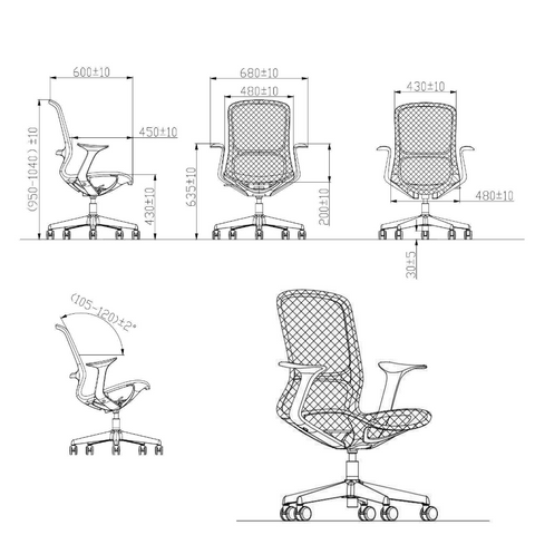 Rainbow Modern Mid Back Full Mesh Swivel Office Chair