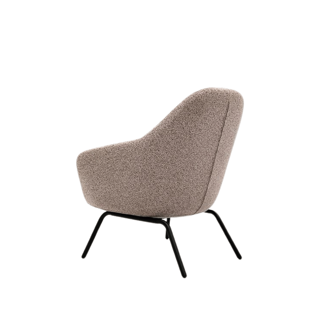Regnal Modern Fabric Lounge Armchair with Ottoman
