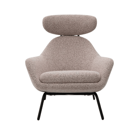 Regnal Modern Fabric Lounge Armchair with Ottoman