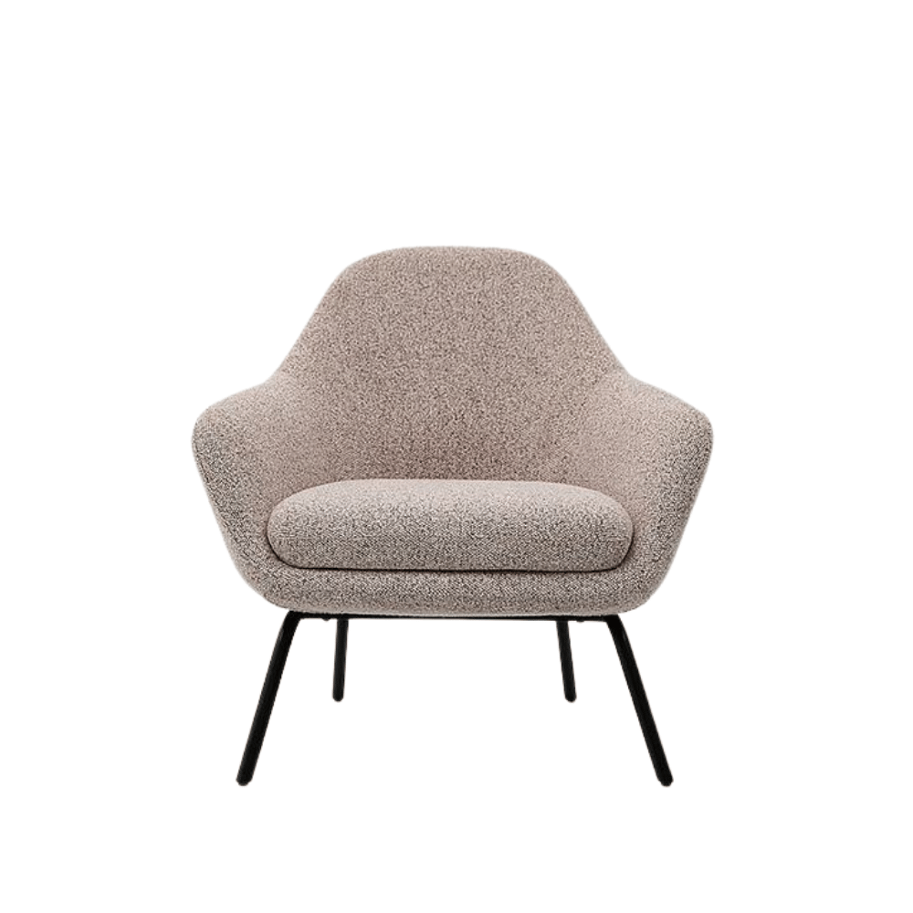 Regnal Modern Fabric Lounge Armchair with Ottoman