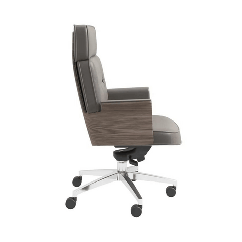 Retro High Back Bentwood Office Genuine Leather Leather Executive Chair - Gavisco Office Furniture