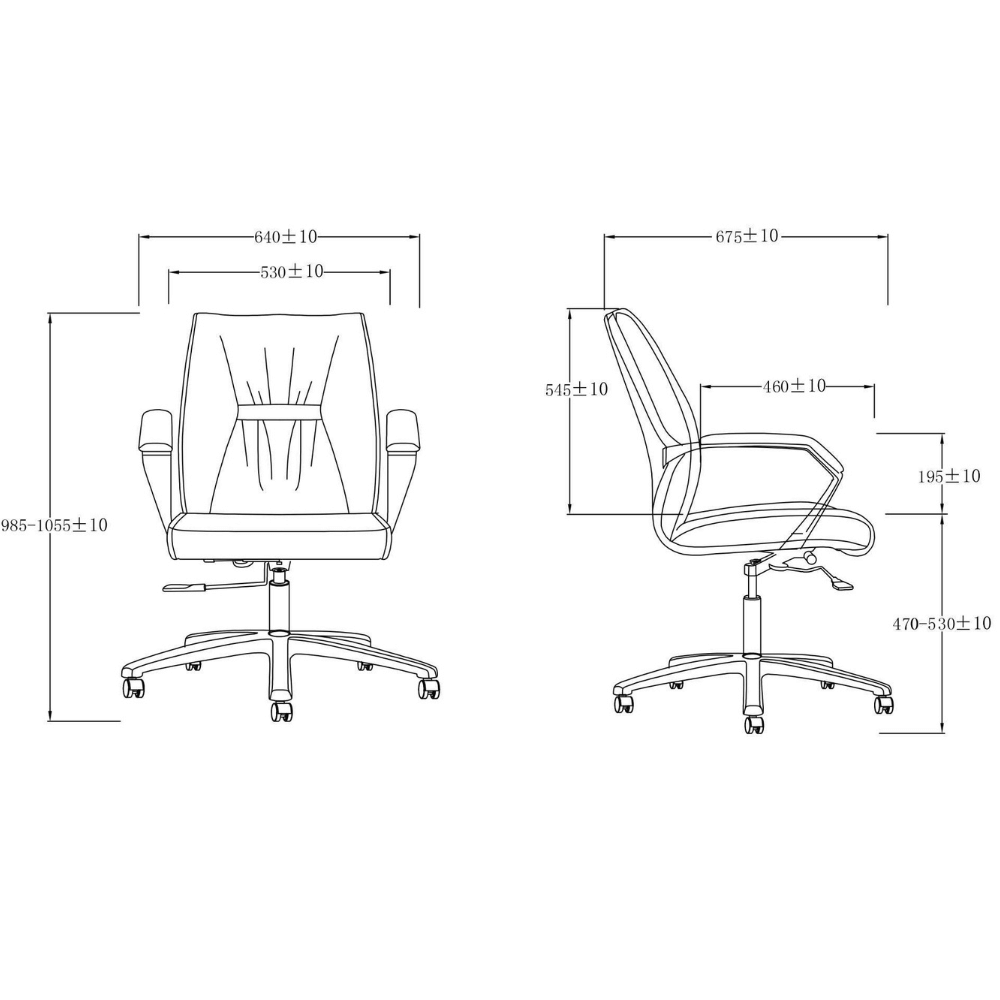 Ricci-M Mid Back Office Leather Conference Meeting Chair