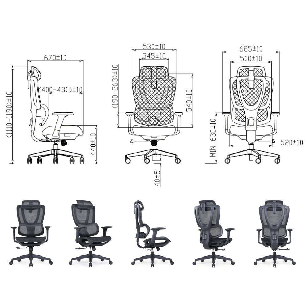 Richlea High Back Full Mesh Advance Ergonomic Office Chair