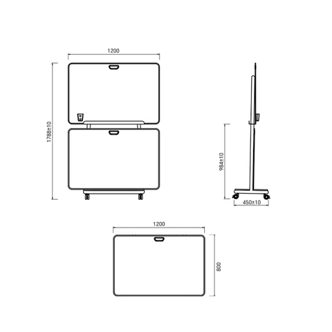 Ringo Modern Mobile Magnetic Whiteboard
