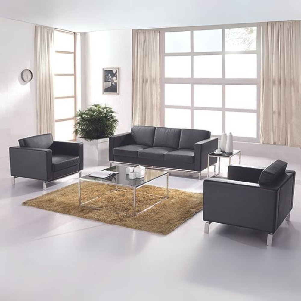 Rise Single Seater Genuine Leather Office Lounge Sofa - Gavisco Office Furniture