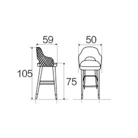 Rocky Vintage Wooden Leather Upholstered High Bar Stool Chair