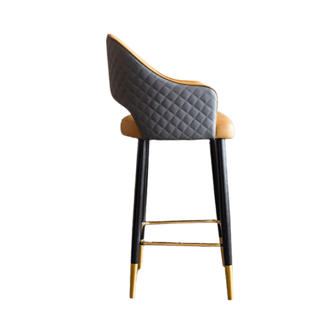 Rocky Vintage Wooden Leather Upholstered High Bar Stool Chair