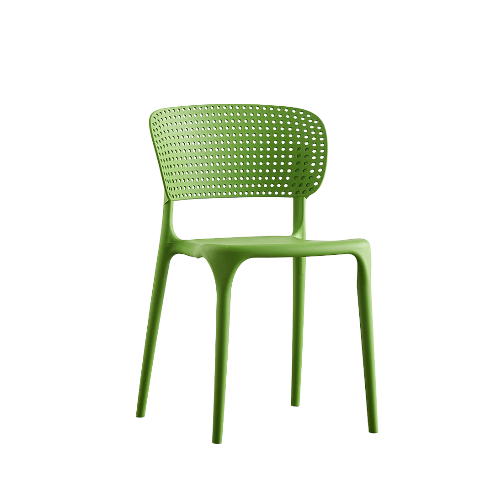 Rose Hollow Backrest Stackable Plastic Chair