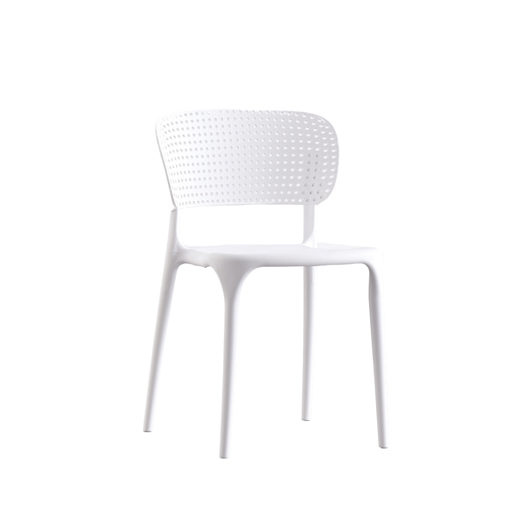 Rose Hollow Backrest Stackable Plastic Chair