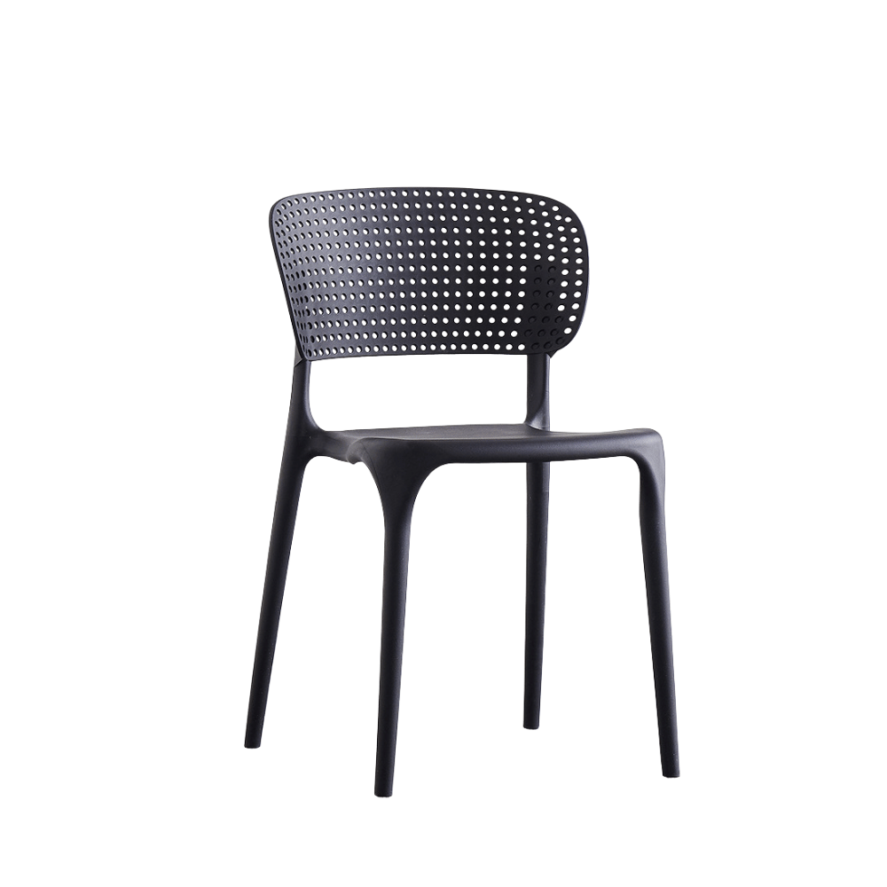 Rose Hollow Backrest Stackable Plastic Chair