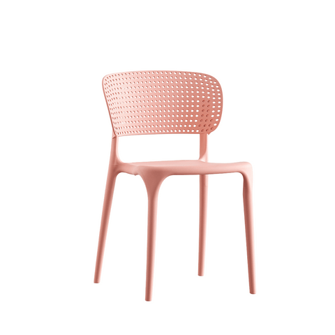 Rose Hollow Backrest Stackable Plastic Chair