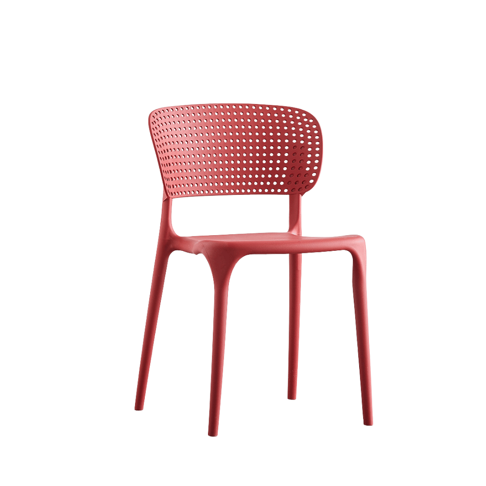 Rose Hollow Backrest Stackable Plastic Chair