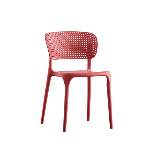 Rose Hollow Backrest Stackable Plastic Chair