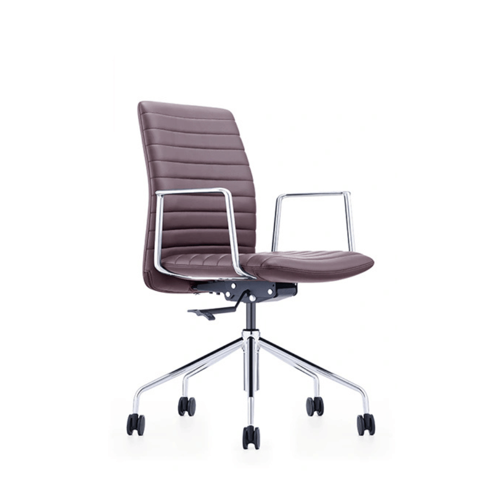 Rover Mid Back Office Leather Conference Meeting Chair