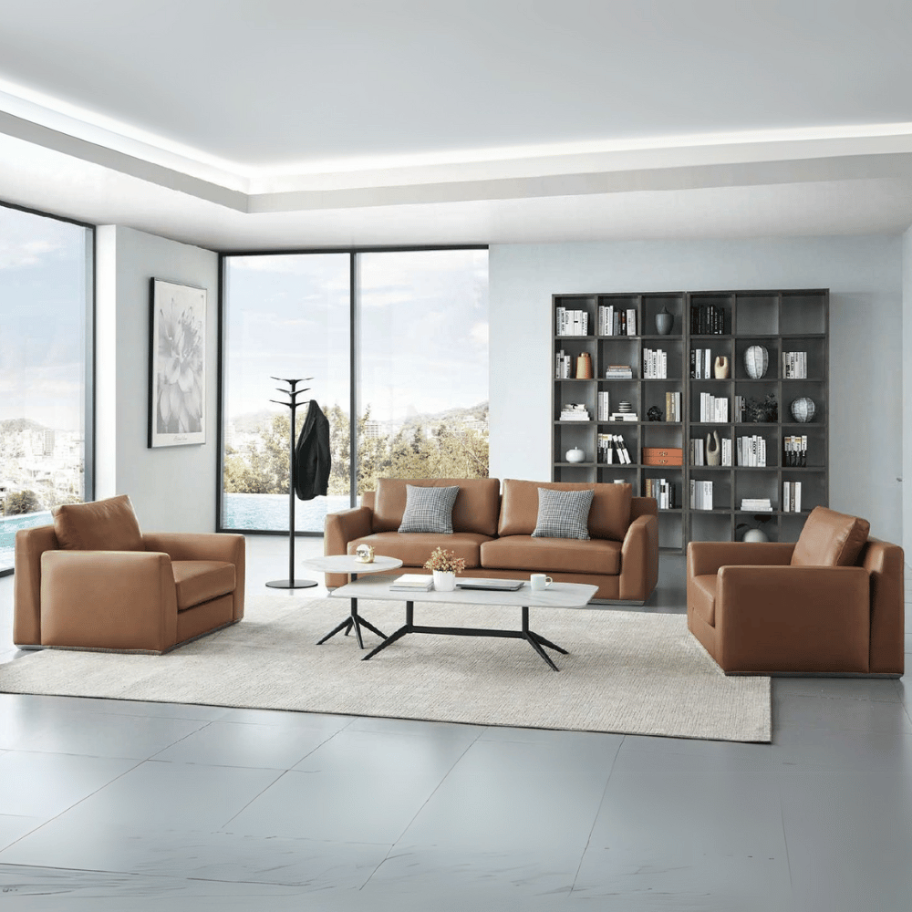 Royal Three Seater Modern Leather Office Commercial Lounge Sofa