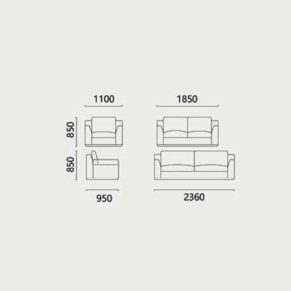 Royal Three Seater Modern Leather Office Commercial Lounge Sofa