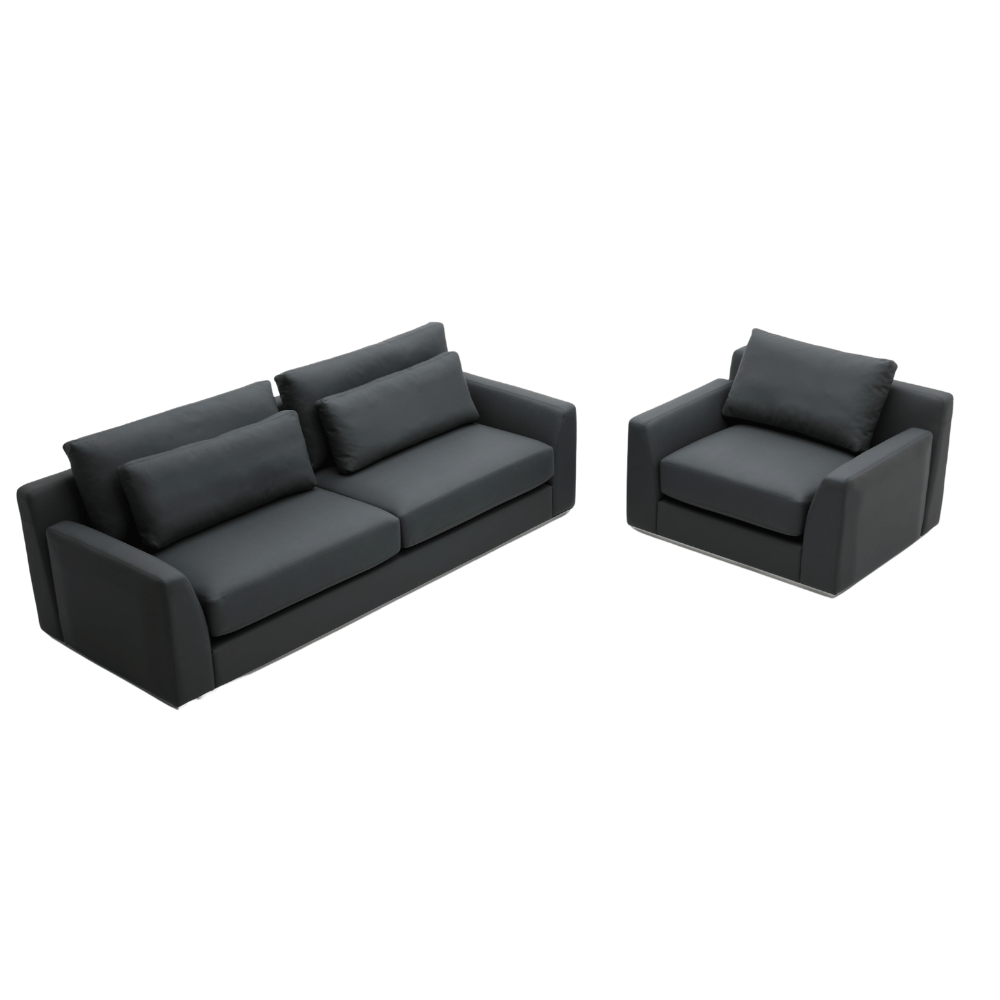 Royal Three Seater Modern Leather Office Commercial Lounge Sofa