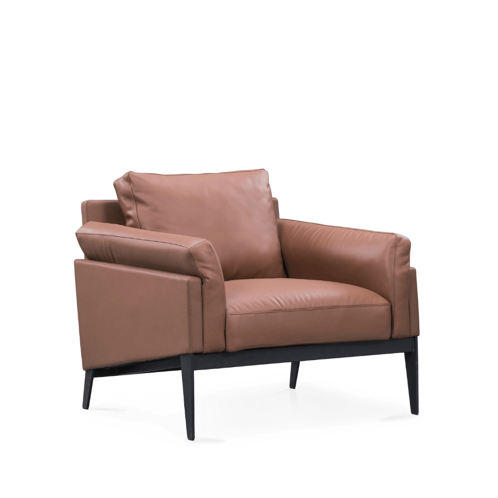 Rudi Signle Seater Office Leather Lounge Sofa - Gavisco Office Furniture