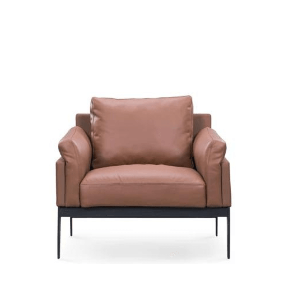 Rudi Signle Seater Office Leather Lounge Sofa - Gavisco Office Furniture