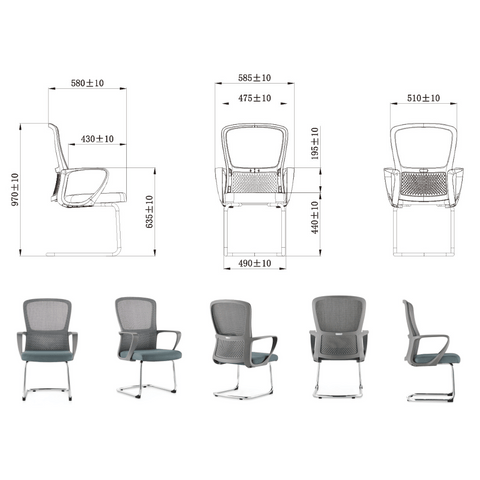 Rhyme-V Mid Back Visitor Meeting Cantilever Office Chair - Gavisco Office Furniture