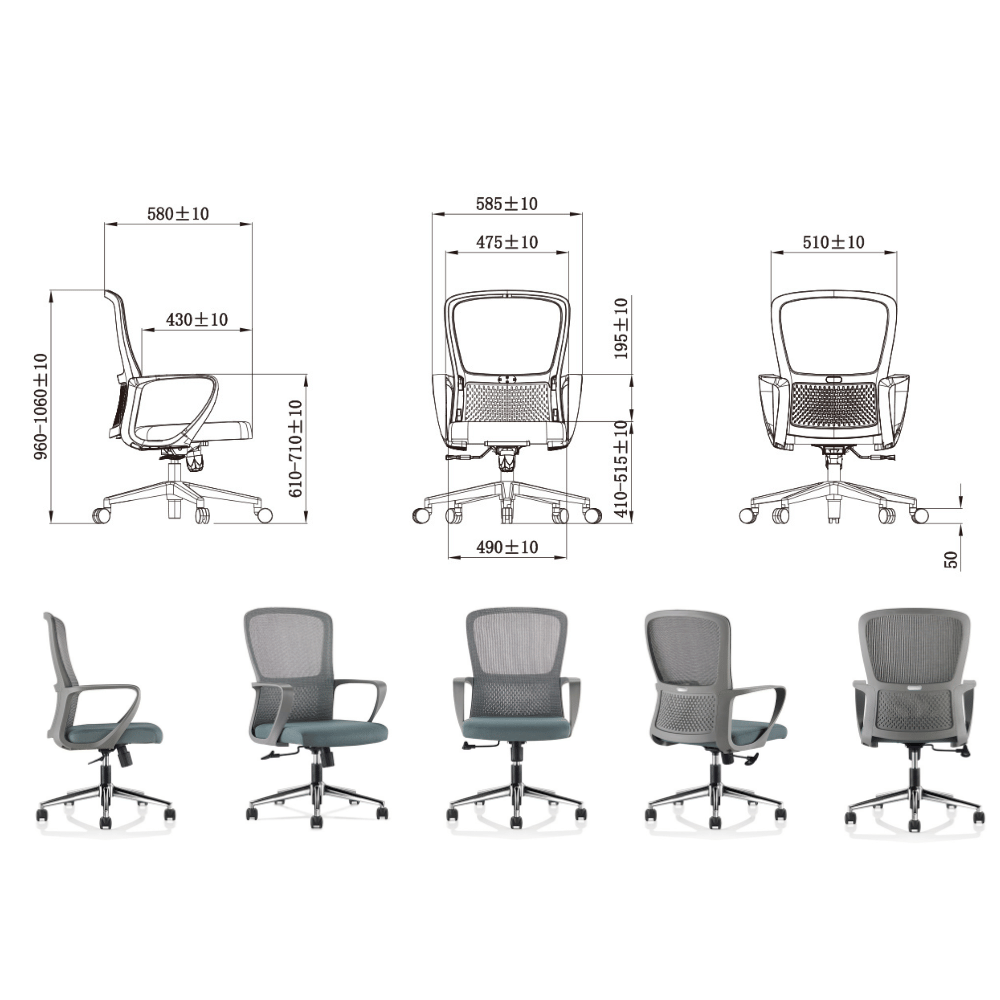 Rhyme-M Mid Back Ergonomic Office Chair - Gavisco Office Furniture