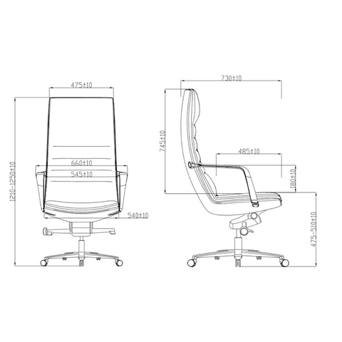 Sail High Back Office Leather Executive Chair - Gavisco Premium Office Furniture