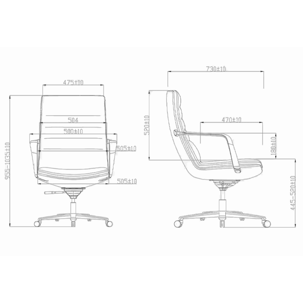 Sail-M Mid Back Office Leather Executive Chair - Gavisco Office Furniture