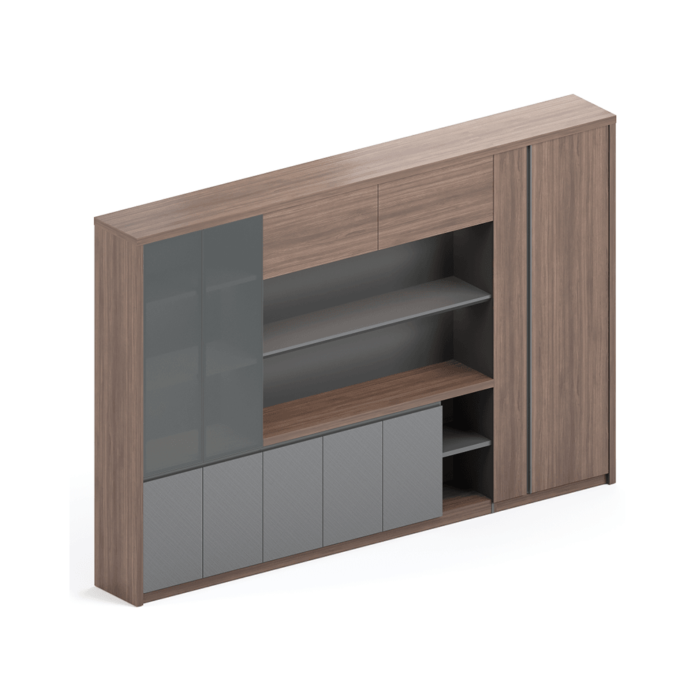 Samara Walnut Wooden Office Executive Bookcase Cabinet - Gavisco Office Furniture