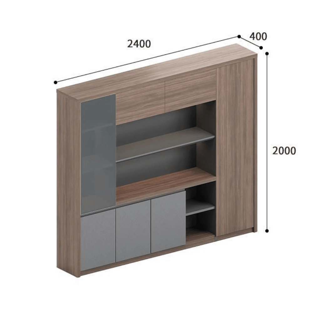 Samara Walnut Wooden Office Executive Bookcase Cabinet - Gavisco Office Furniture