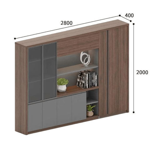 Samara Walnut Wooden Office Executive Bookcase Cabinet - Gavisco Office Furniture