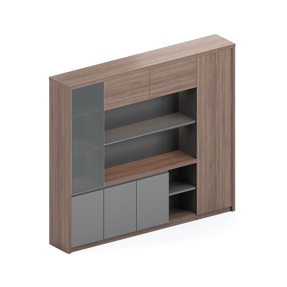 Samara Walnut Wooden Office Executive Bookcase Cabinet - Gavisco Office Furniture