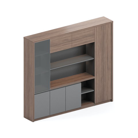 Samara Walnut Wooden Office Executive Bookcase Cabinet - Gavisco Office Furniture