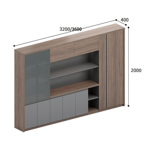 Samara Walnut Wooden Office Executive Bookcase Cabinet - Gavisco Office Furniture