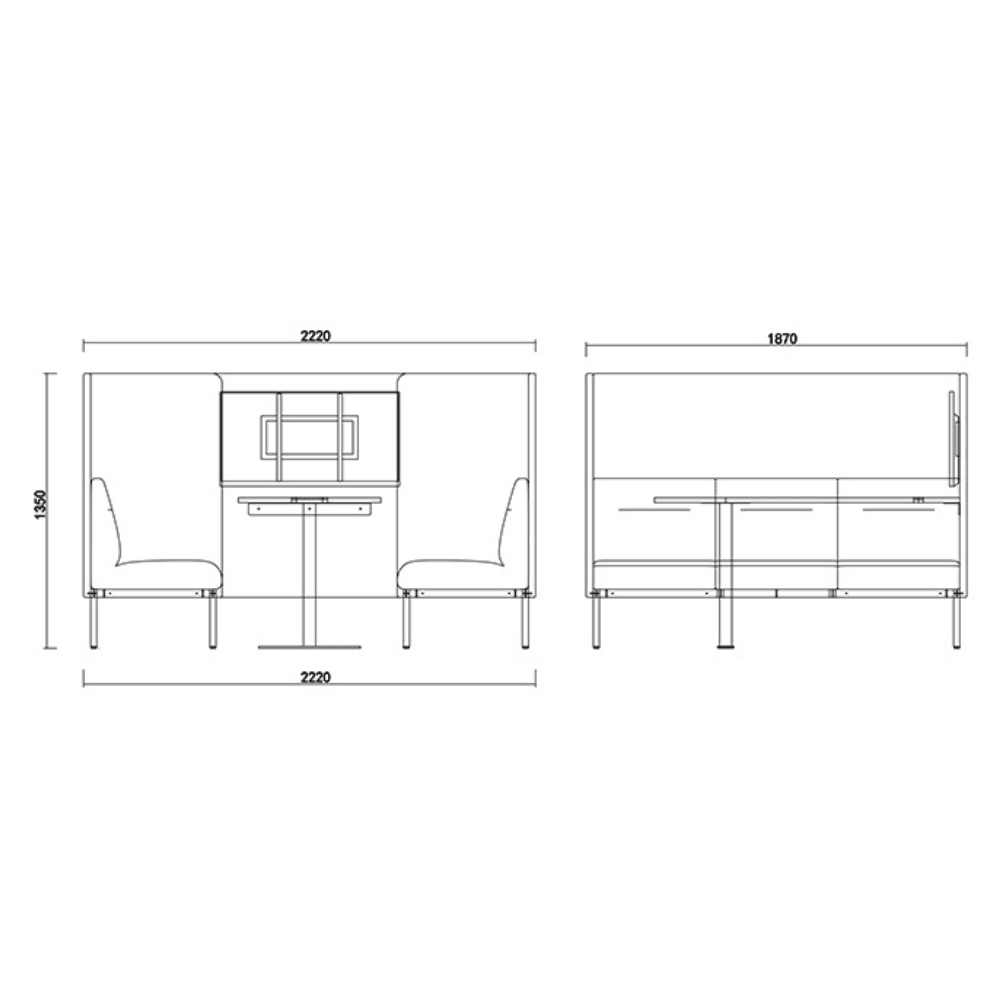 Santo Acoustic Privacy Lounge Booth Meeting Pod - Gavisco Office Furniture