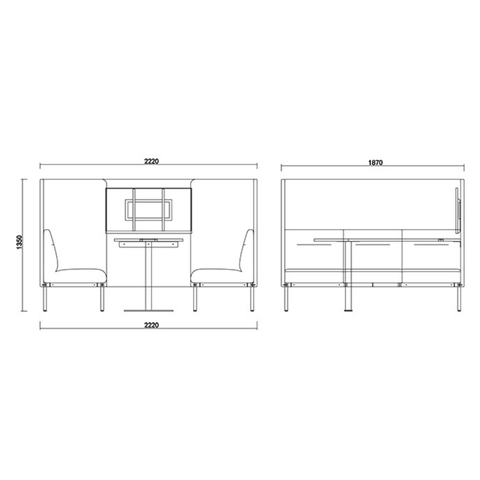 Santo Acoustic Privacy Lounge Booth Meeting Pod - Gavisco Office Furniture