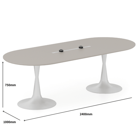 Seagle 2.4M Wooden Oval-Shaped Conference Meeting Table