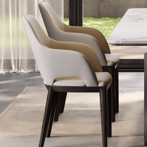 Senio Modern Leather Solid Wood Dining Chair