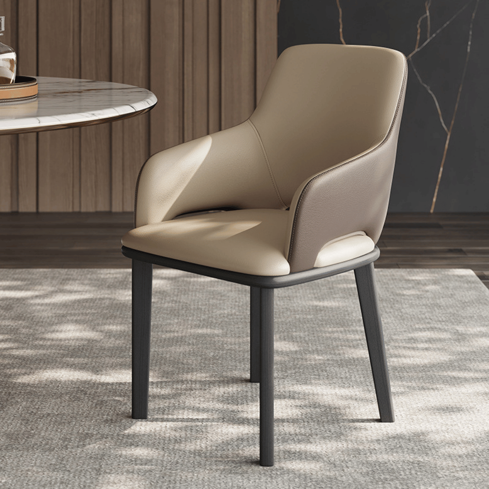 Senio Modern Leather Solid Wood Dining Chair