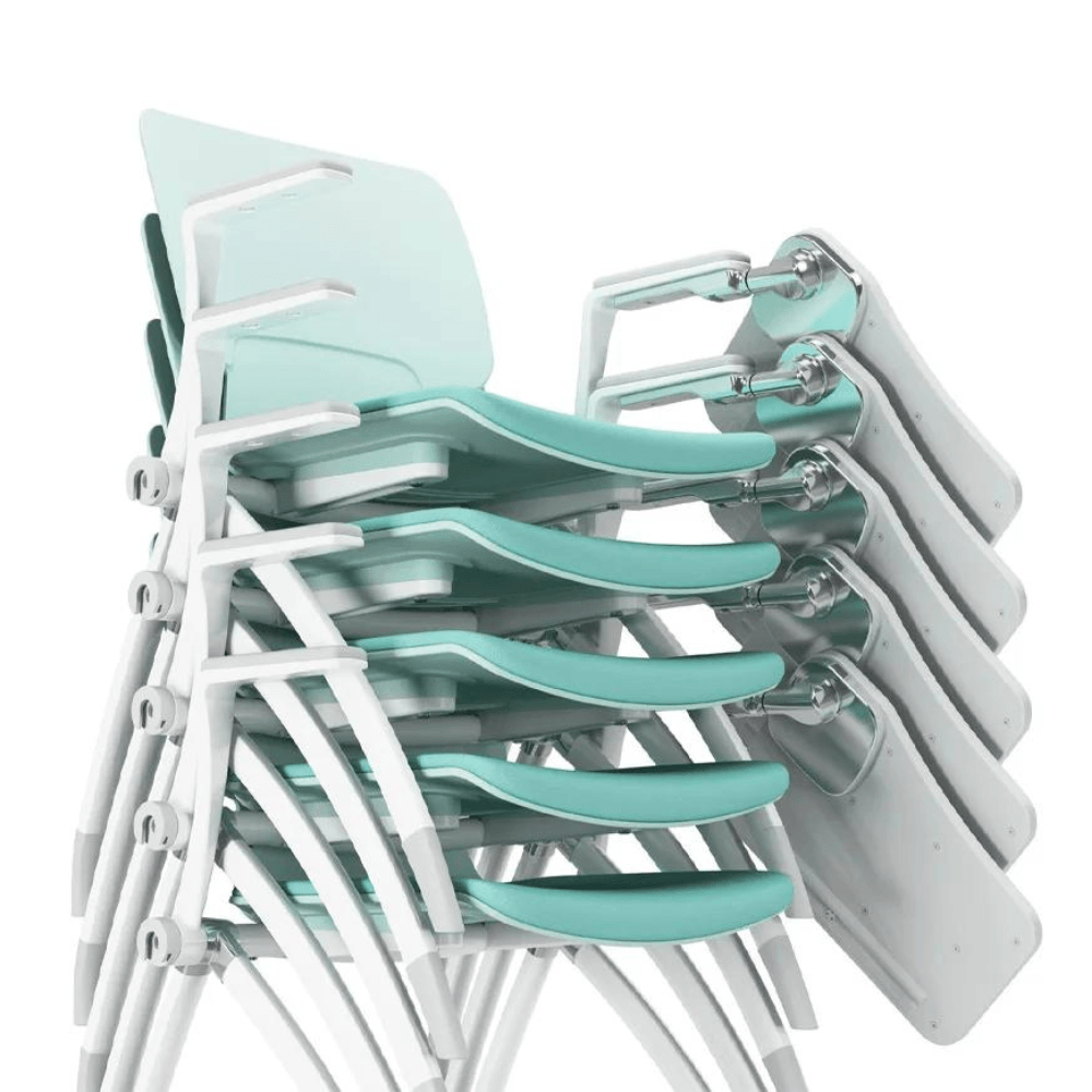 Seti-B Stackable Training Chair With Wheels and Armrest - Gavisco Office Furniture