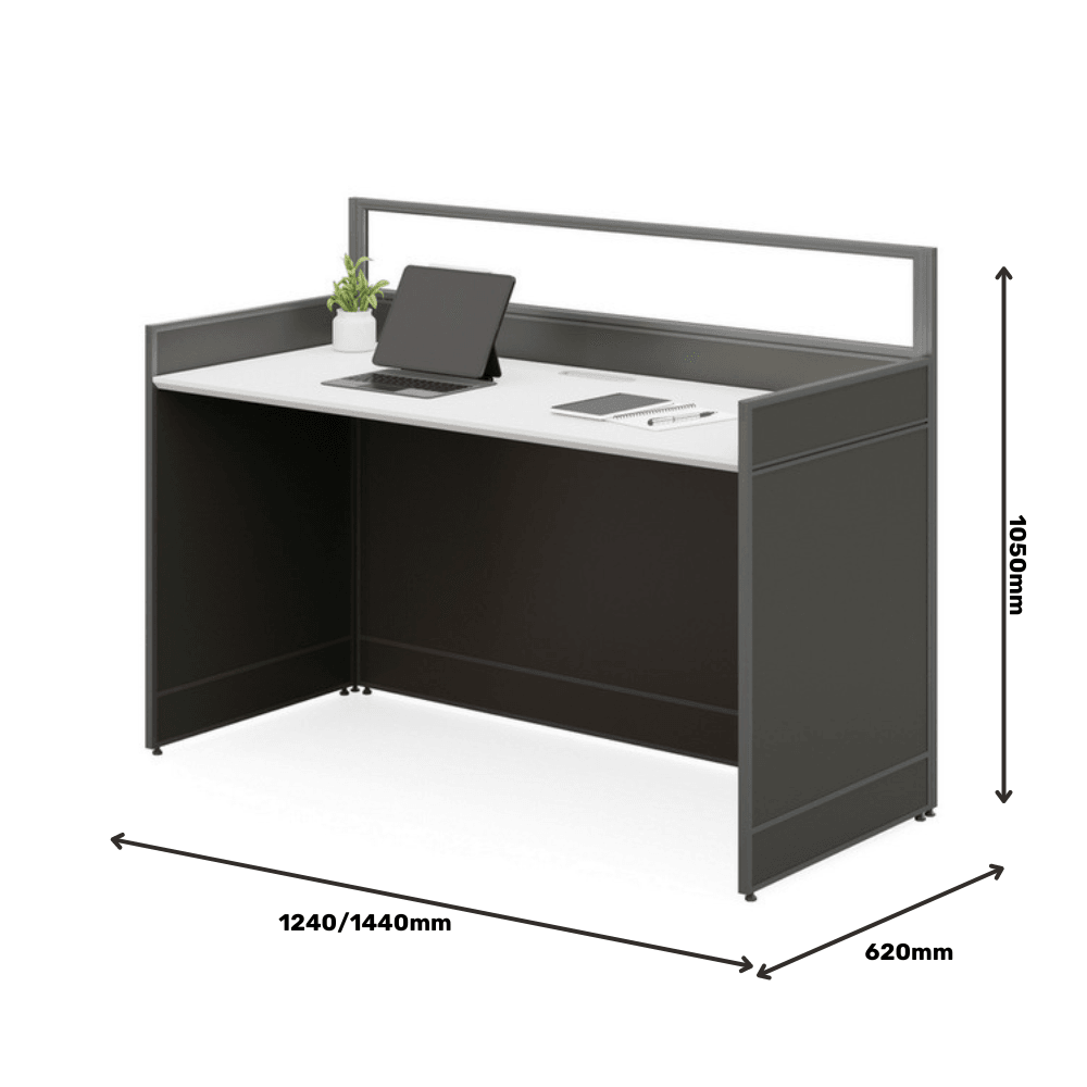 Shade-A Office Desk Workbench with Glass Partition - Gavisco Office Furniture