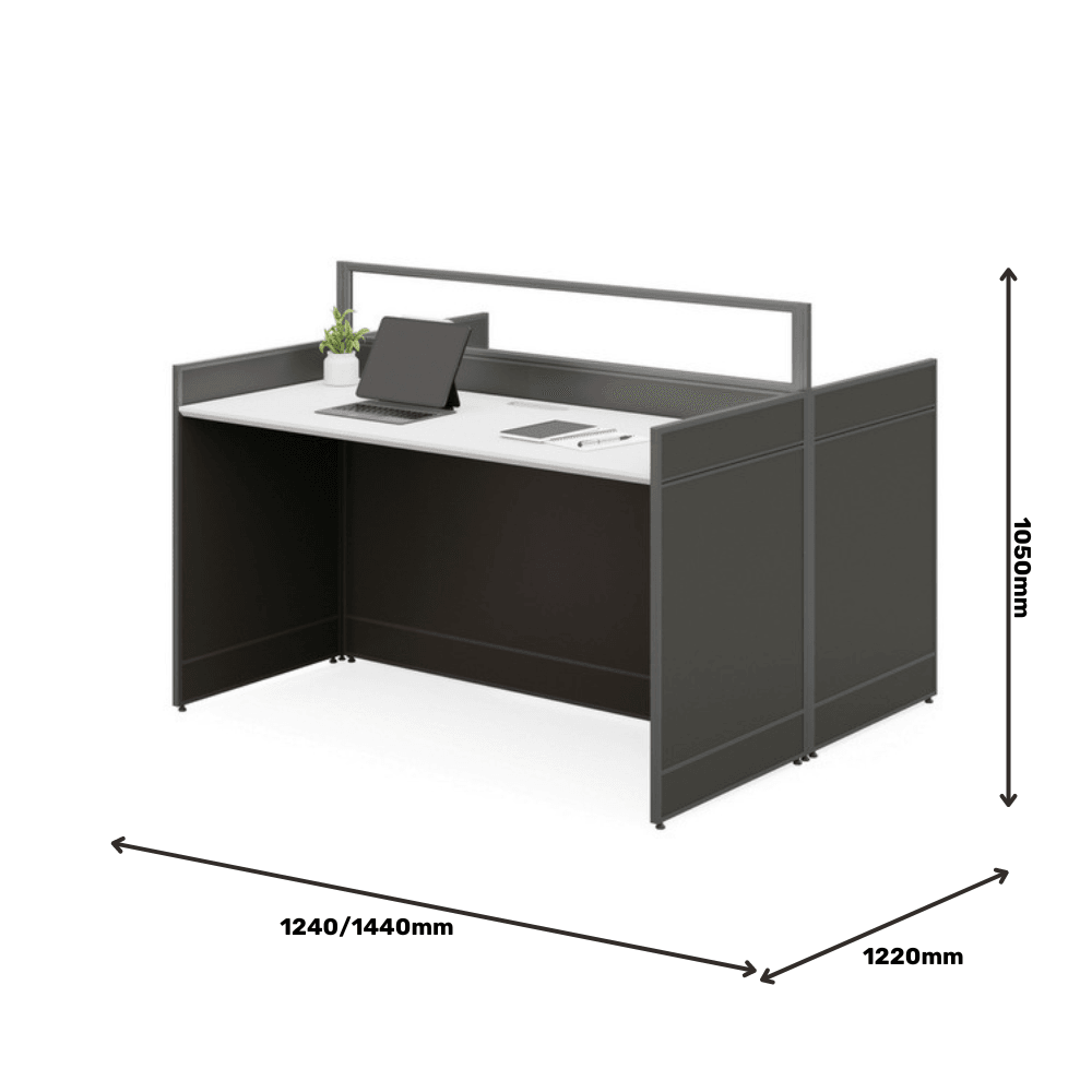 Shade-A Office Desk Workbench with Glass Partition - Gavisco Office Furniture