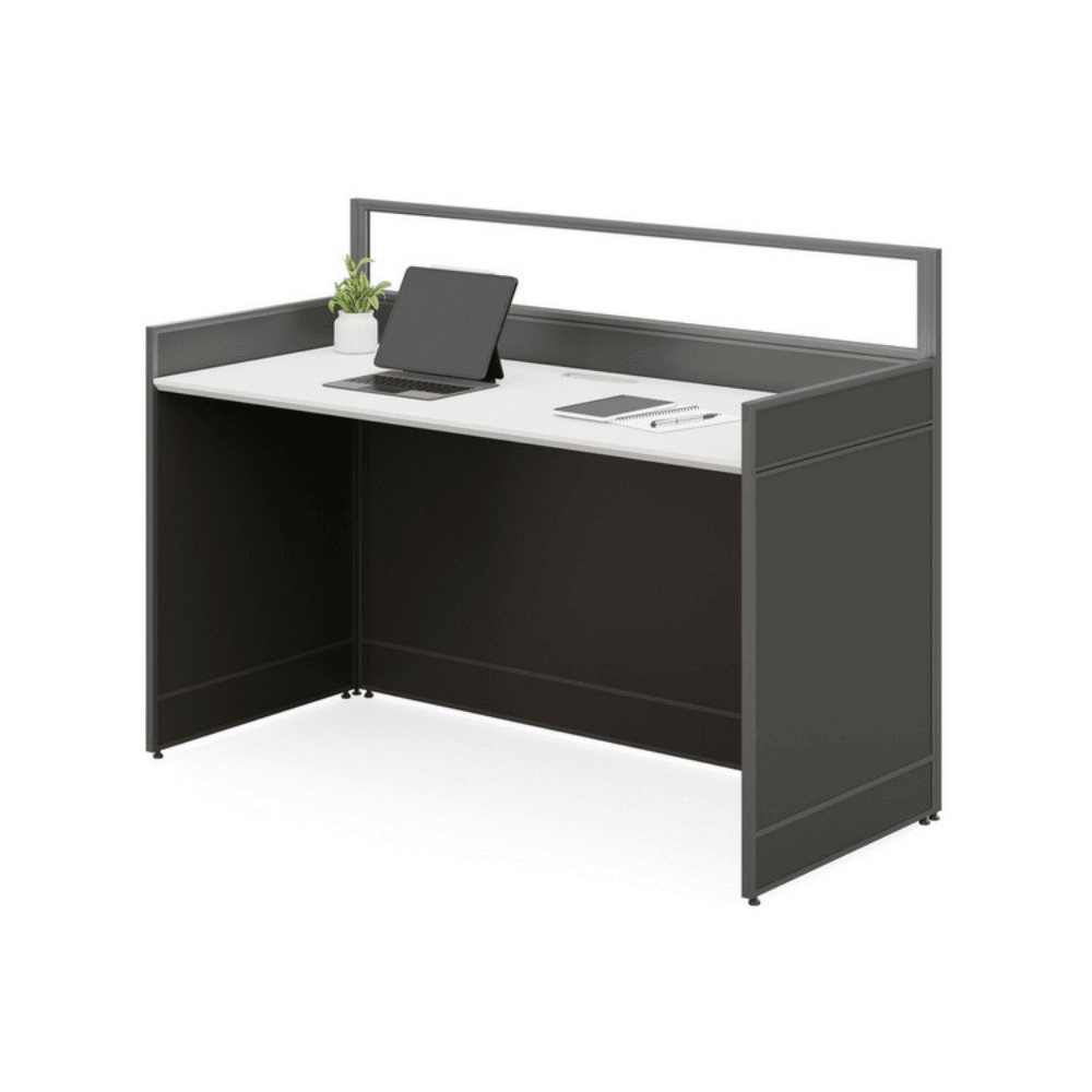 Shade-A Office Desk Workbench with Glass Partition - Gavisco Office Furniture