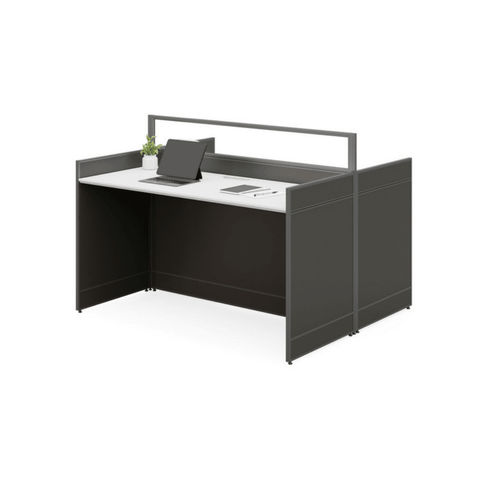 Shade-A Office Desk Workbench with Glass Partition - Gavisco Office Furniture