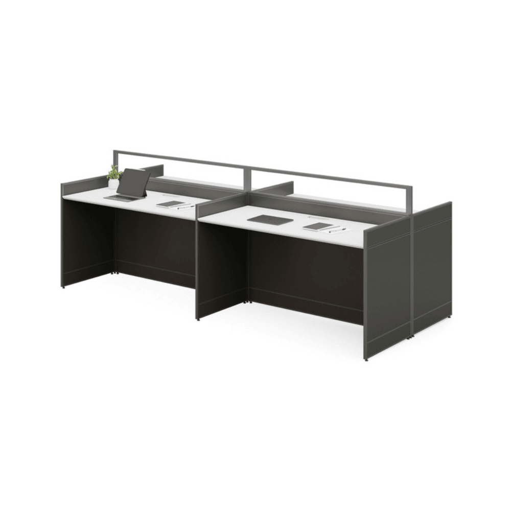 Shade-A Office Desk Workbench with Glass Partition - Gavisco Office Furniture