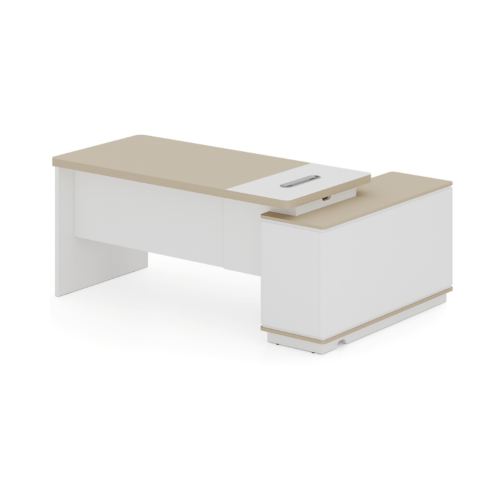 Shimmer-B Compact Wooden Executive Desk with Short Return Cabinet