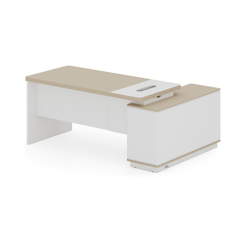 Shimmer-B Compact Wooden Executive Desk with Short Return Cabinet